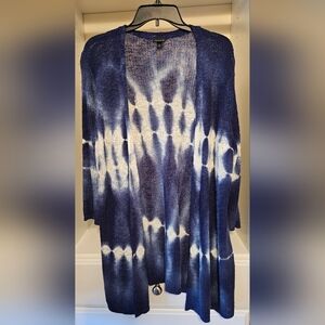 Torrid blue and white tie dye cardigan sweater size 2